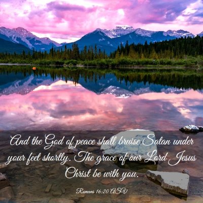 Picture 03 - Romans 16:20 ASV - And the God of peace shall bruise Satan under - Bible Verse Picture