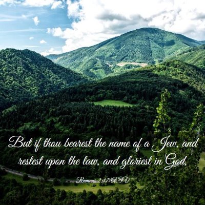 Picture 03 - Romans 2:17 ASV - But if thou bearest the name of a Jew, and - Bible Verse Picture