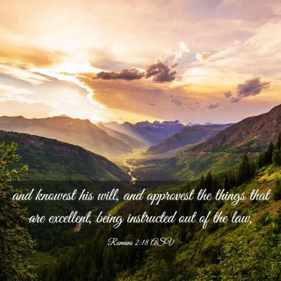 Picture 03 - Romans 2:18 ASV - and knowest his will, and approvest the things - Bible Verse Picture