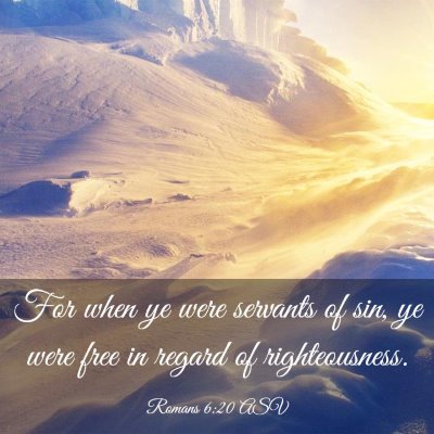 Picture 03 - Romans 6:20 ASV - For when ye were servants of sin, ye were free in - Bible Verse Picture