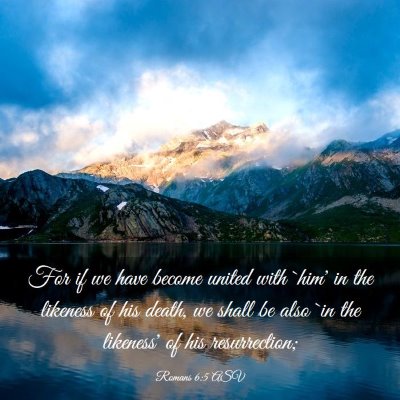 Picture 03 - Romans 6:5 ASV - For if we have become united with `him' in the - Bible Verse Picture