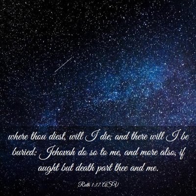 Picture 03 - Ruth 1:17 ASV - where thou diest, will I die, and there will I be - Bible Verse Picture