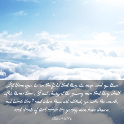 Picture 03 - Ruth 2:9 ASV - Let thine eyes be on the field that they do reap, - Bible Verse Picture