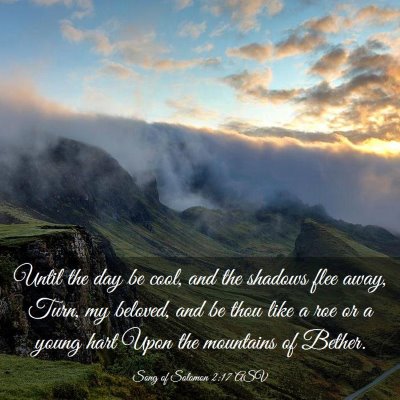 Picture 03 - Song of Solomon 2:17 ASV - Until the day be cool, and the shadows flee away, - Bible Verse Picture