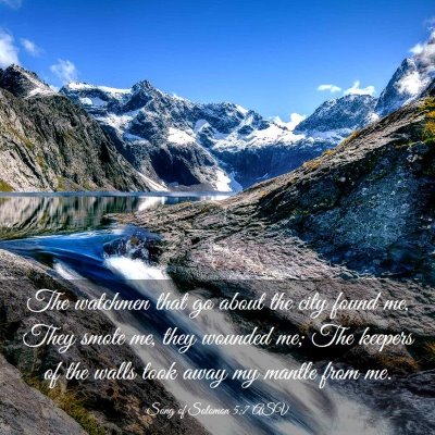 Picture 03 - Song of Solomon 5:7 ASV - The watchmen that go about the city found me, - Bible Verse Picture
