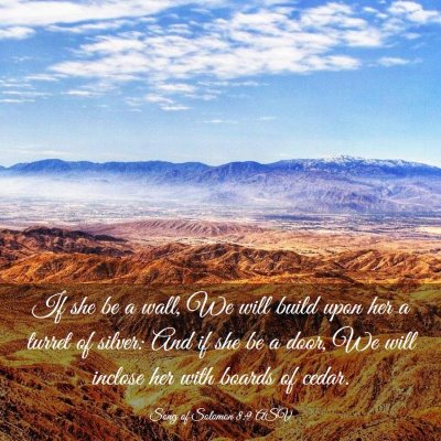 Picture 03 - Song of Solomon 8:9 ASV - If she be a wall, We will build upon her a turret - Bible Verse Picture