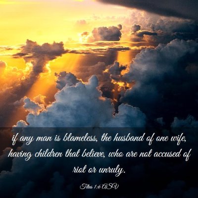 Picture 03 - Titus 1:6 ASV - if any man is blameless, the husband of one wife, - Bible Verse Picture