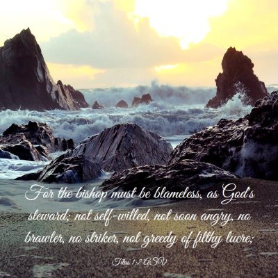 Picture 03 - Titus 1:7 ASV - For the bishop must be blameless, as God's - Bible Verse Picture