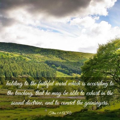 Picture 03 - Titus 1:9 ASV - holding to the faithful word which is according - Bible Verse Picture