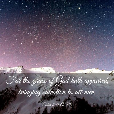 Picture 03 - Titus 2:11 ASV - For the grace of God hath appeared, bringing - Bible Verse Picture