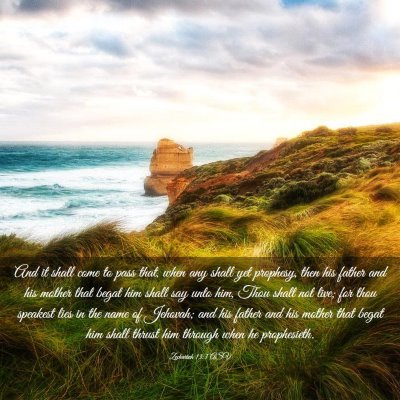Picture 03 - Zechariah 13:3 ASV - And it shall come to pass that, when any shall - Bible Verse Picture