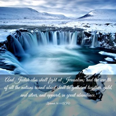 Picture 03 - Zechariah 14:14 ASV - And Judah also shall fight at Jerusalem; and the - Bible Verse Picture