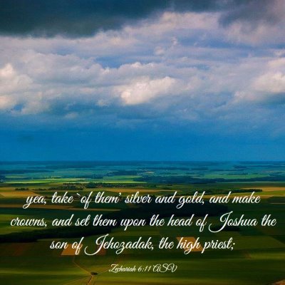 Picture 03 - Zechariah 6:11 ASV - yea, take `of them' silver and gold, and make - Bible Verse Picture