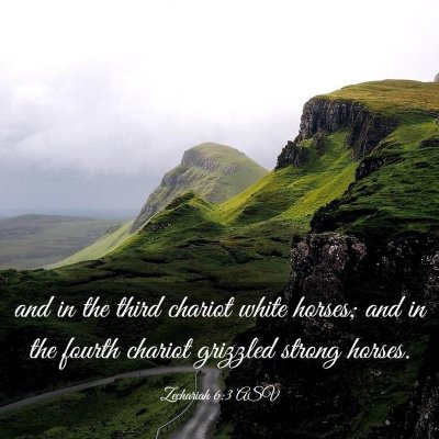 Picture 03 - Zechariah 6:3 ASV - and in the third chariot white horses; and in the - Bible Verse Picture