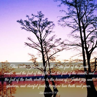 Picture 03 - Zechariah 8:19 ASV - Thus saith Jehovah of hosts: The fast of the - Bible Verse Picture