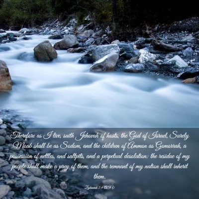 Picture 03 - Zephaniah 2:9 ASV - Therefore as I live, saith Jehovah of hosts, the - Bible Verse Picture