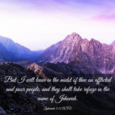 Picture 03 - Zephaniah 3:12 ASV - But I will leave in the midst of thee an - Bible Verse Picture