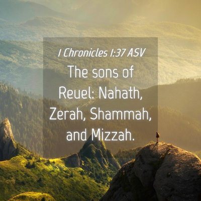 Picture 04 - 1 Chronicles 1:37 ASV - The sons of Reuel: Nahath, Zerah, Shammah, and - Bible Verse Picture