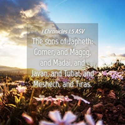 Picture 04 - 1 Chronicles 1:5 ASV - The sons of Japheth: Gomer, and Magog, and Madai, - Bible Verse Picture