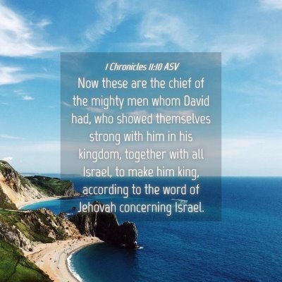 Picture 04 - 1 Chronicles 11:10 ASV - Now these are the chief of the mighty men whom - Bible Verse Picture