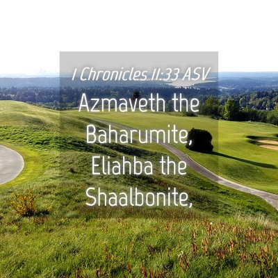 Picture 04 - 1 Chronicles 11:33 ASV - Azmaveth the Baharumite, Eliahba the - Bible Verse Picture