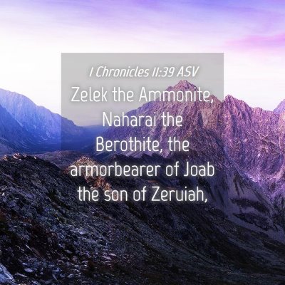 Picture 04 - 1 Chronicles 11:39 ASV - Zelek the Ammonite, Naharai the Berothite, the - Bible Verse Picture