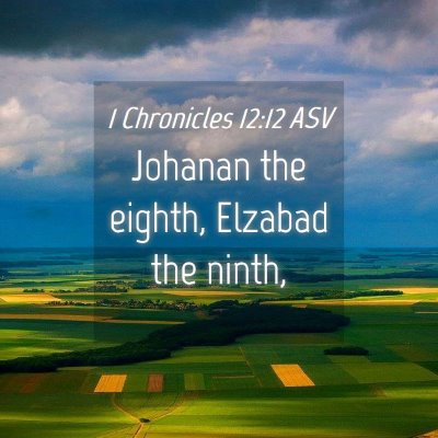 Picture 04 - 1 Chronicles 12:12 ASV - Johanan the eighth, Elzabad the - Bible Verse Picture
