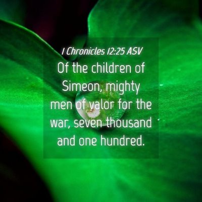 Picture 04 - 1 Chronicles 12:25 ASV - Of the children of Simeon, mighty men of valor - Bible Verse Picture