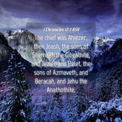 Picture 04 - 1 Chronicles 12:3 ASV - The chief was Ahiezer; then Joash, the sons of - Bible Verse Picture