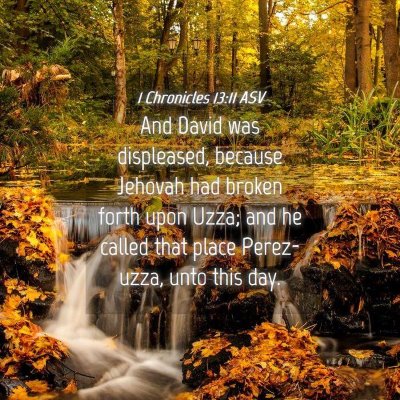 Picture 04 - 1 Chronicles 13:11 ASV - And David was displeased, because Jehovah had - Bible Verse Picture