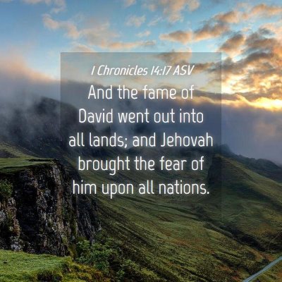 Picture 04 - 1 Chronicles 14:17 ASV - And the fame of David went out into all lands; - Bible Verse Picture