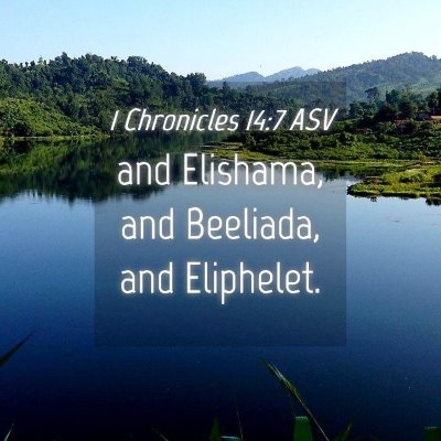 Picture 04 - 1 Chronicles 14:7 ASV - and Elishama, and Beeliada, and - Bible Verse Picture
