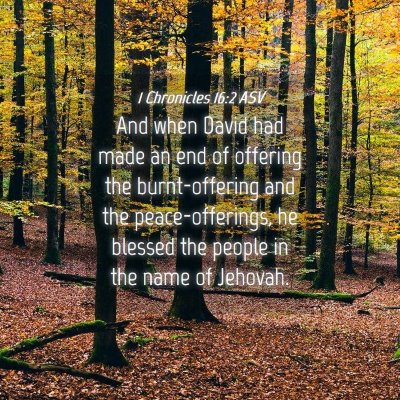 Picture 04 - 1 Chronicles 16:2 ASV - And when David had made an end of offering the - Bible Verse Picture