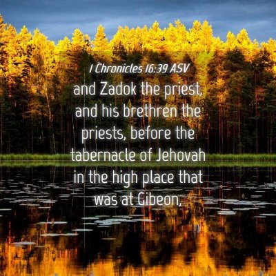 Picture 04 - 1 Chronicles 16:39 ASV - and Zadok the priest, and his brethren the - Bible Verse Picture