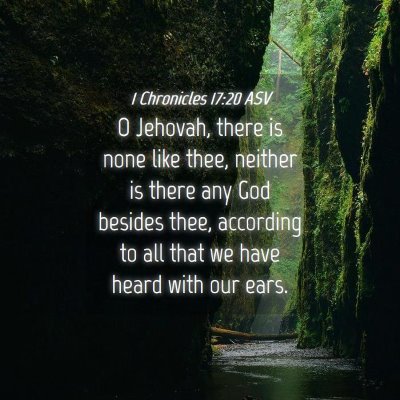 Picture 04 - 1 Chronicles 17:20 ASV - O Jehovah, there is none like thee, neither is - Bible Verse Picture