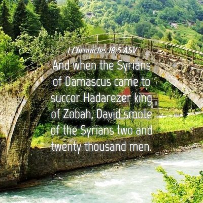 Picture 04 - 1 Chronicles 18:5 ASV - And when the Syrians of Damascus came to succor - Bible Verse Picture