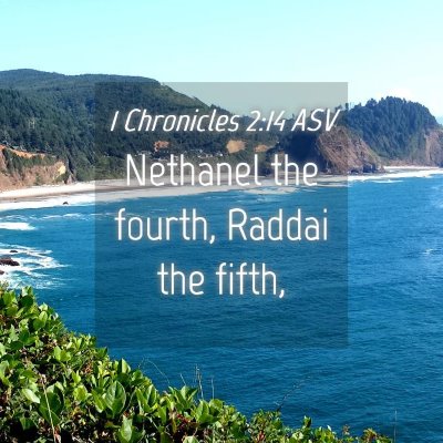 Picture 04 - 1 Chronicles 2:14 ASV - Nethanel the fourth, Raddai the - Bible Verse Picture