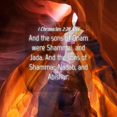 Picture 04 - 1 Chronicles 2:28 ASV - And the sons of Onam were Shammai, and Jada. And - Bible Verse Picture
