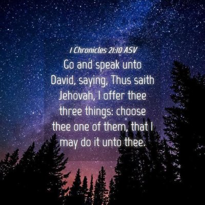 Picture 04 - 1 Chronicles 21:10 ASV - Go and speak unto David, saying, Thus saith - Bible Verse Picture