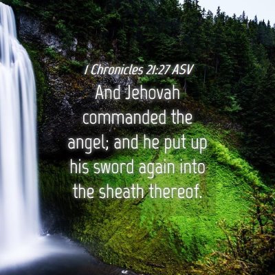 Picture 04 - 1 Chronicles 21:27 ASV - And Jehovah commanded the angel; and he put up - Bible Verse Picture