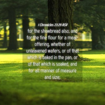Picture 04 - 1 Chronicles 23:29 ASV - for the showbread also, and for the fine flour - Bible Verse Picture