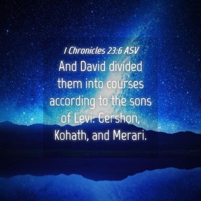 Picture 04 - 1 Chronicles 23:6 ASV - And David divided them into courses according to - Bible Verse Picture