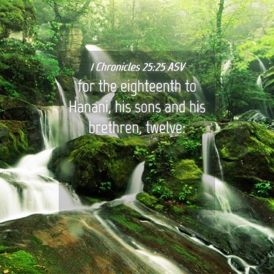 Picture 04 - 1 Chronicles 25:25 ASV - for the eighteenth to Hanani, his sons and his - Bible Verse Picture