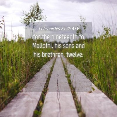 Picture 04 - 1 Chronicles 25:26 ASV - for the nineteenth to Mallothi, his sons and his - Bible Verse Picture