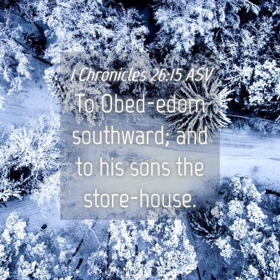 Picture 04 - 1 Chronicles 26:15 ASV - To Obed-edom southward; and to his sons the - Bible Verse Picture