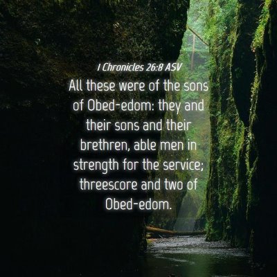 Picture 04 - 1 Chronicles 26:8 ASV - All these were of the sons of Obed-edom: they and - Bible Verse Picture