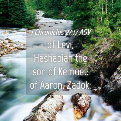 Picture 04 - 1 Chronicles 27:17 ASV - of Levi, Hashabiah the son of Kemuel: of Aaron, - Bible Verse Picture