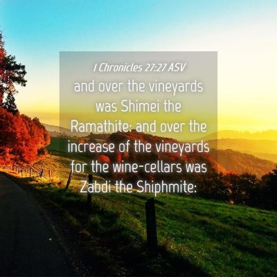Picture 04 - 1 Chronicles 27:27 ASV - and over the vineyards was Shimei the Ramathite: - Bible Verse Picture