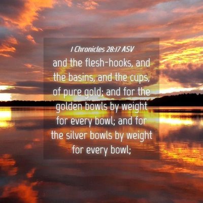 Picture 04 - 1 Chronicles 28:17 ASV - and the flesh-hooks, and the basins, and the - Bible Verse Picture