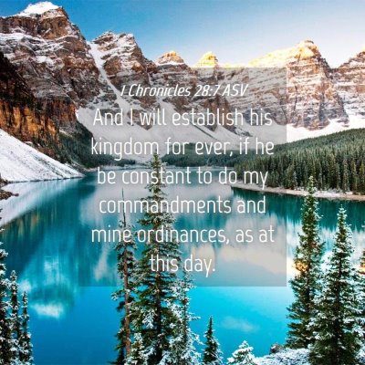 Picture 04 - 1 Chronicles 28:7 ASV - And I will establish his kingdom for ever, if he - Bible Verse Picture
